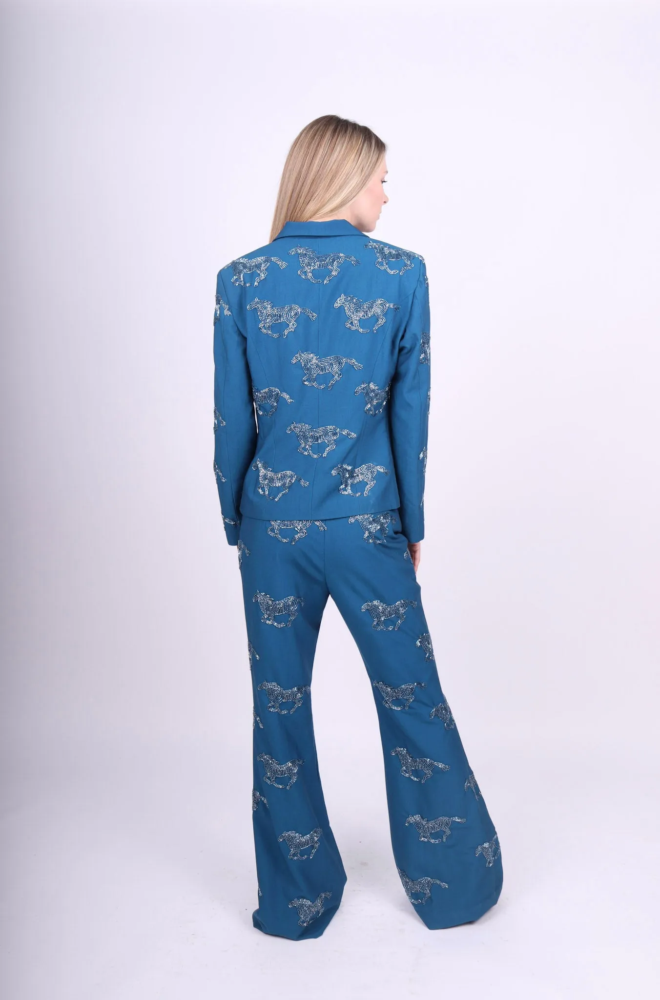 Any Old Iron Teal Horsey Horsey Suit