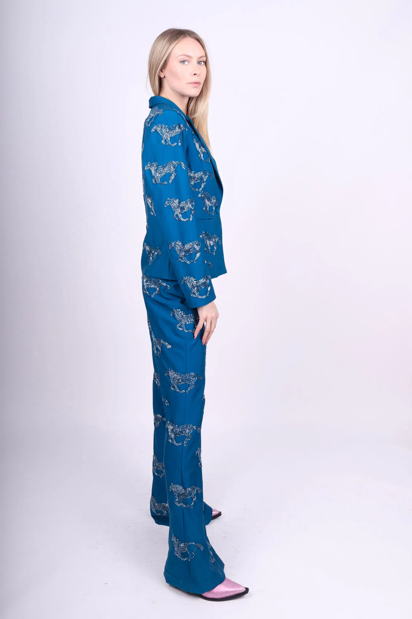 Any Old Iron Teal Horsey Horsey Suit