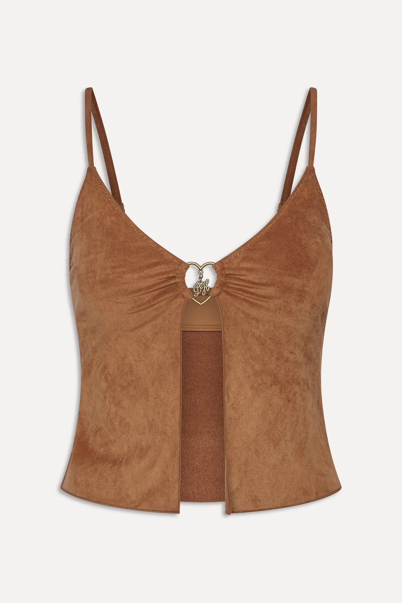 Bella Hadid x Frankies Lucy Suede Tankini Bikini Top
