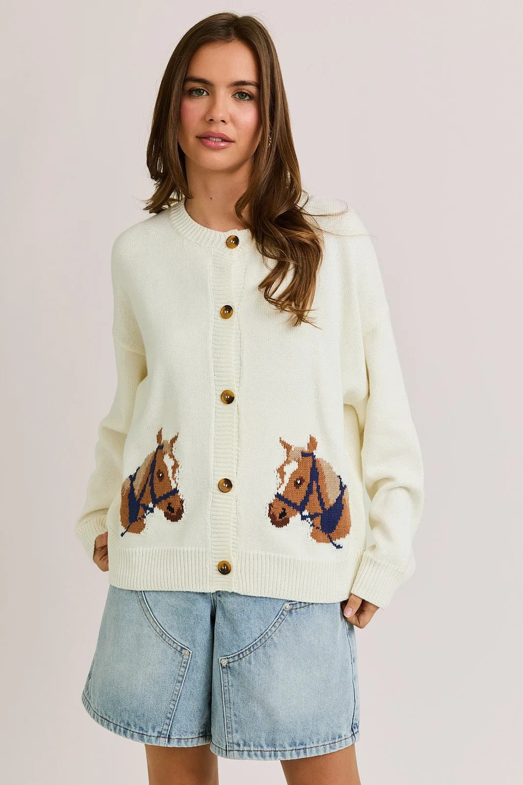 Bronco Round Neck Cardigan