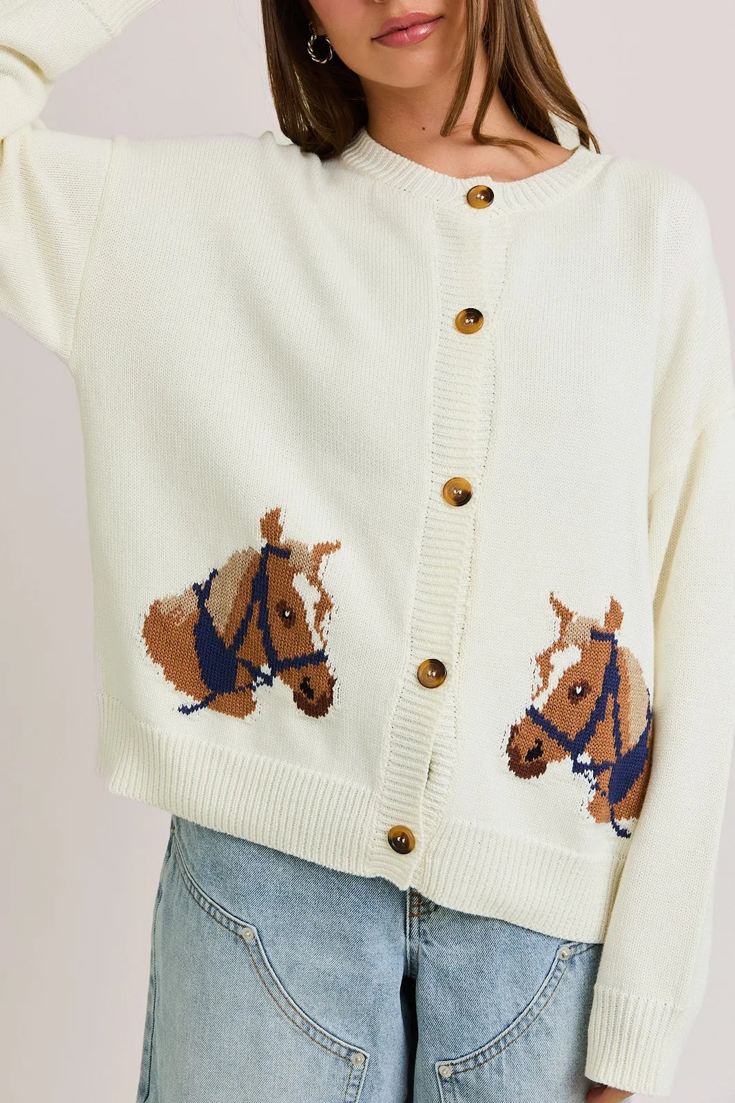 Bronco Round Neck Cardigan