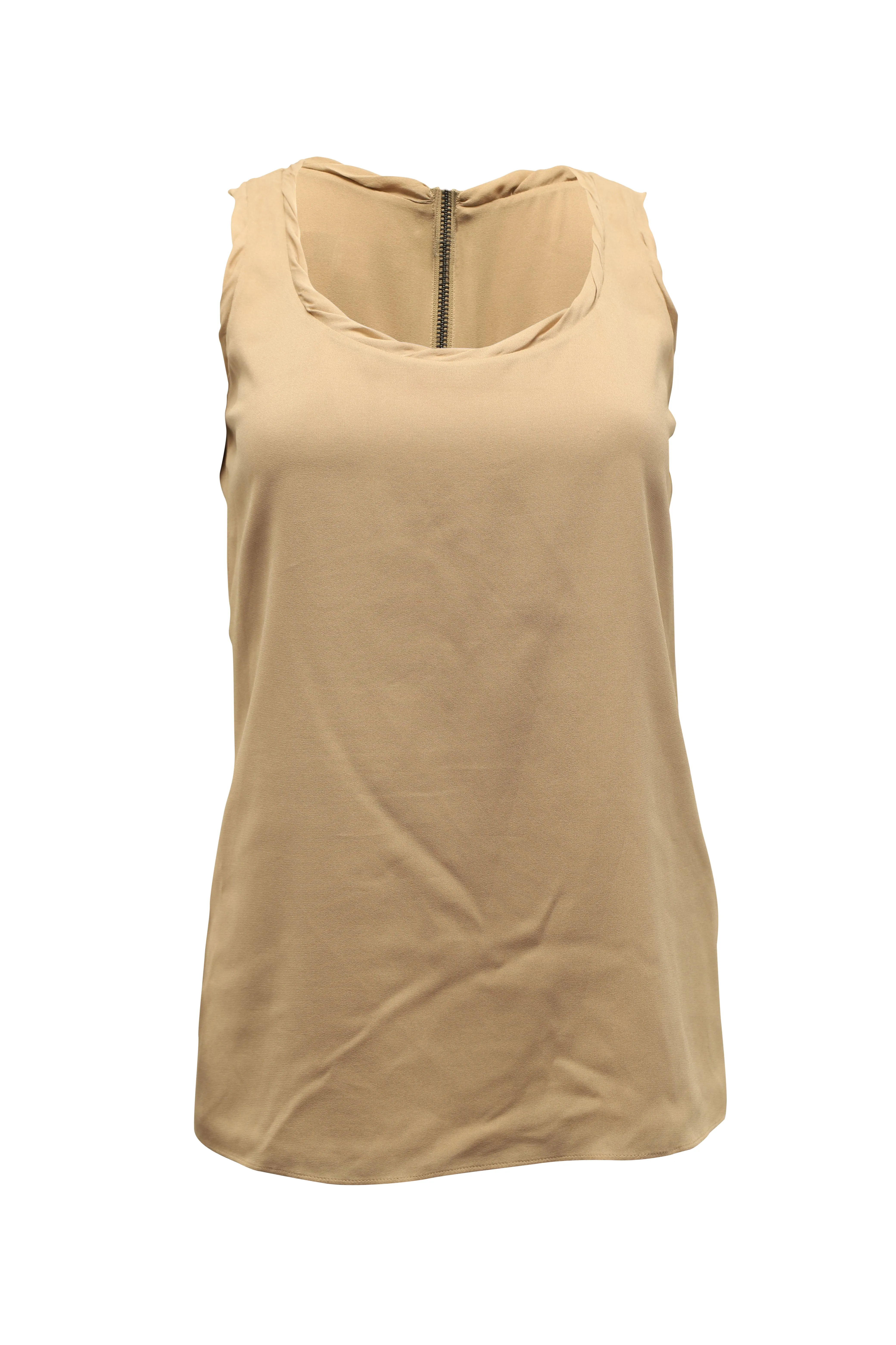 Burberry Sleeveless Blouse in Beige Silk