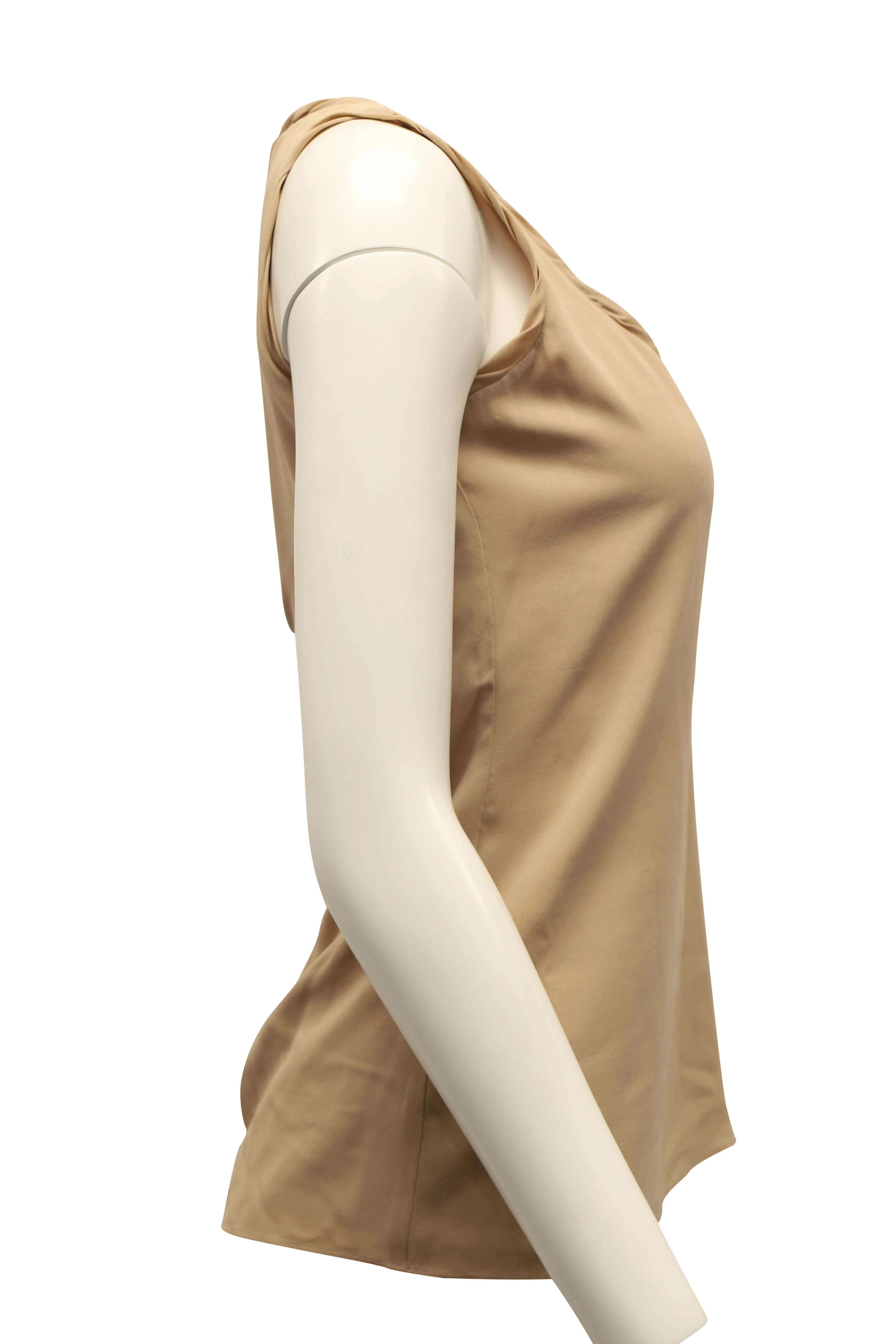 Burberry Sleeveless Blouse in Beige Silk