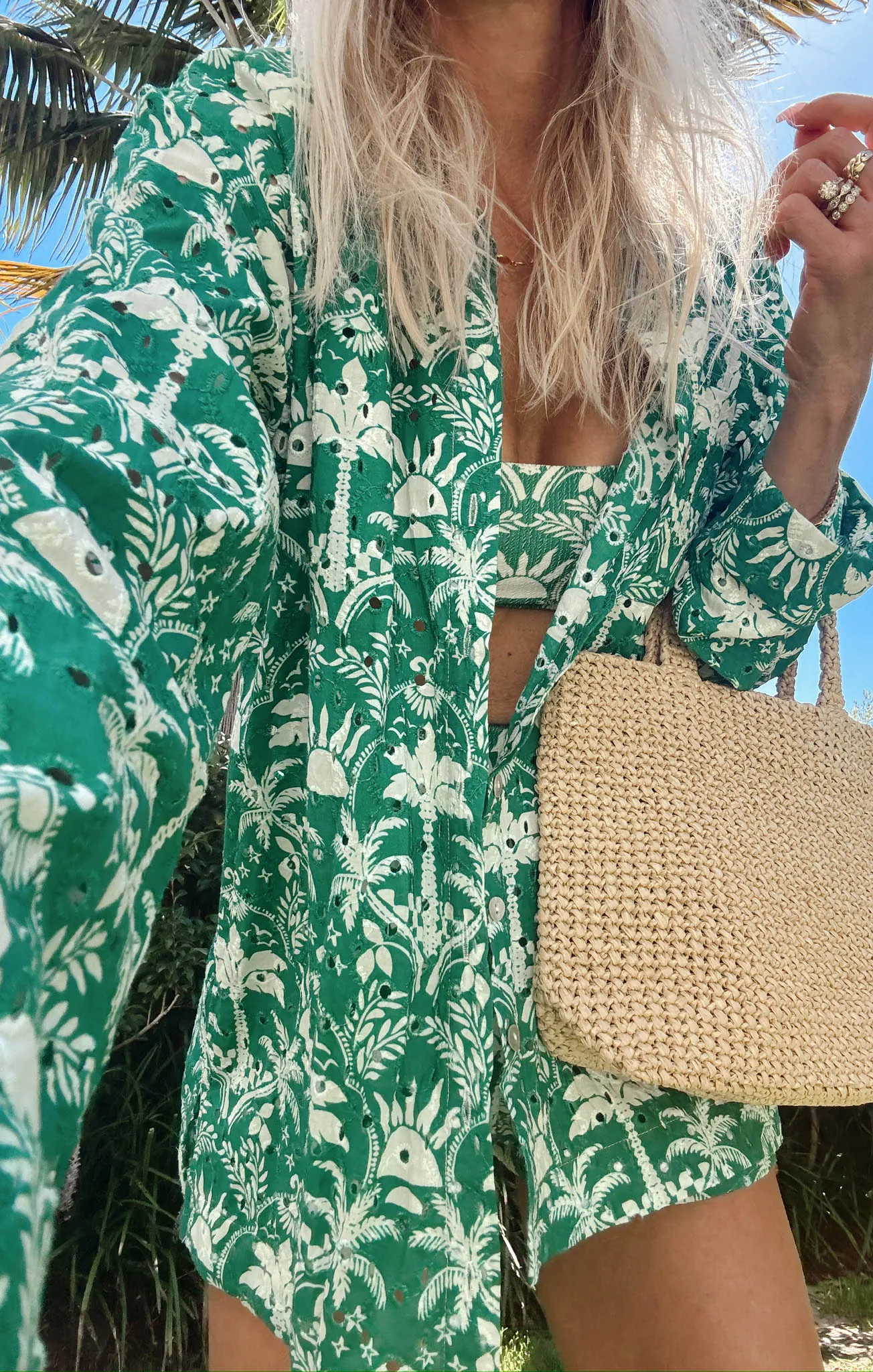 Carry On Button Down ~ Tiki Palms