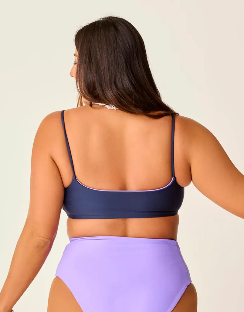 CARVE DESIGNS Escondido Compression Reversible Bikini Top - Navy/Aster