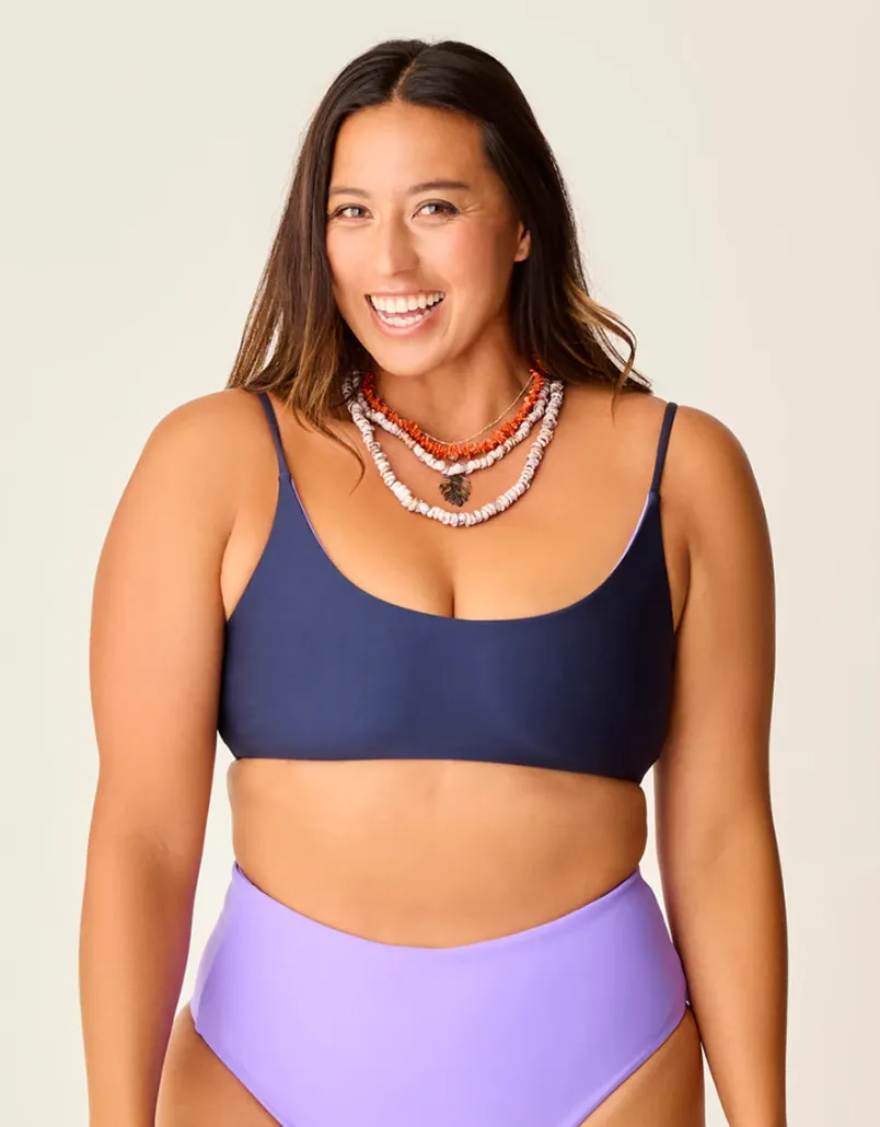 CARVE DESIGNS Escondido Compression Reversible Bikini Top - Navy/Aster