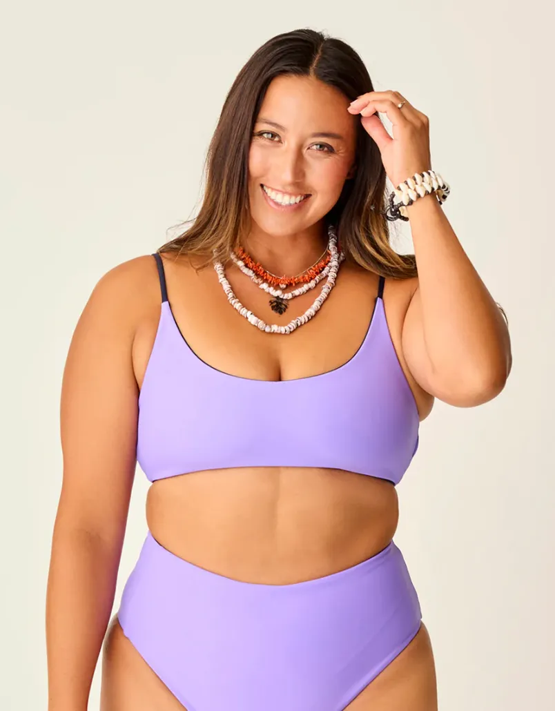 CARVE DESIGNS Escondido Compression Reversible Bikini Top - Navy/Aster