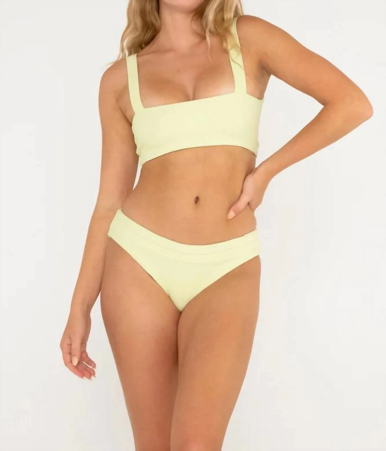 Charlie Top In Lime Ribbed