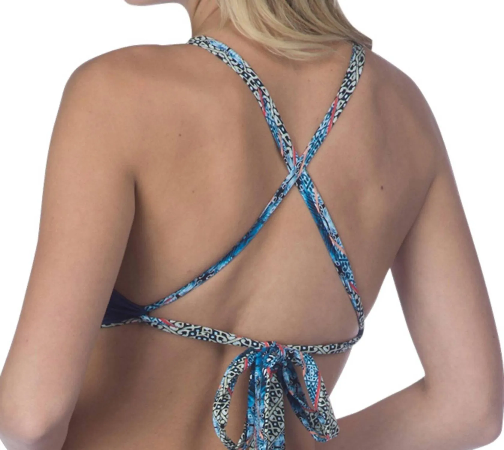Chevron Faux Wrap Bikini Top In Nomad