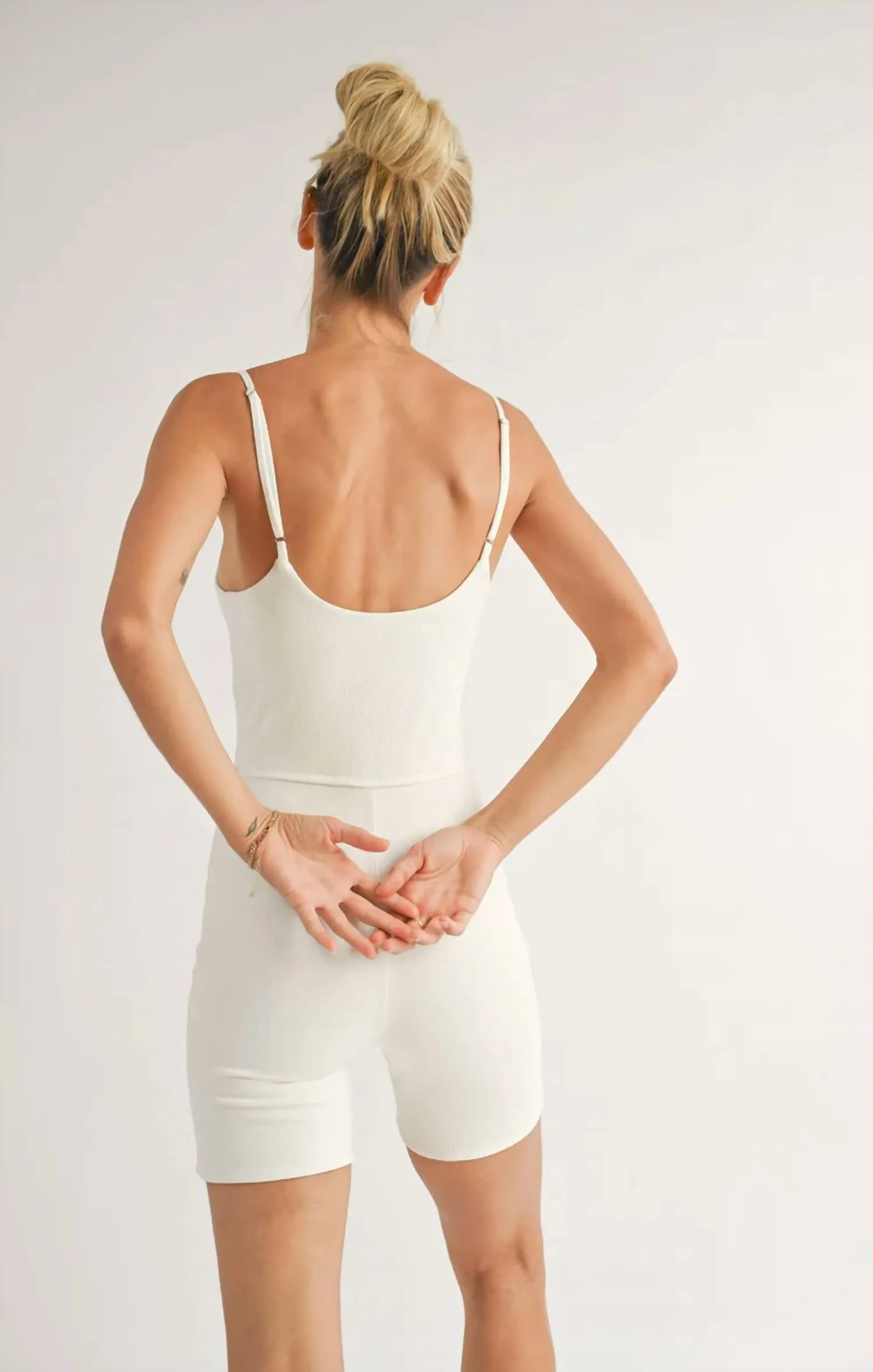 Claudette Double Lined Romper In White