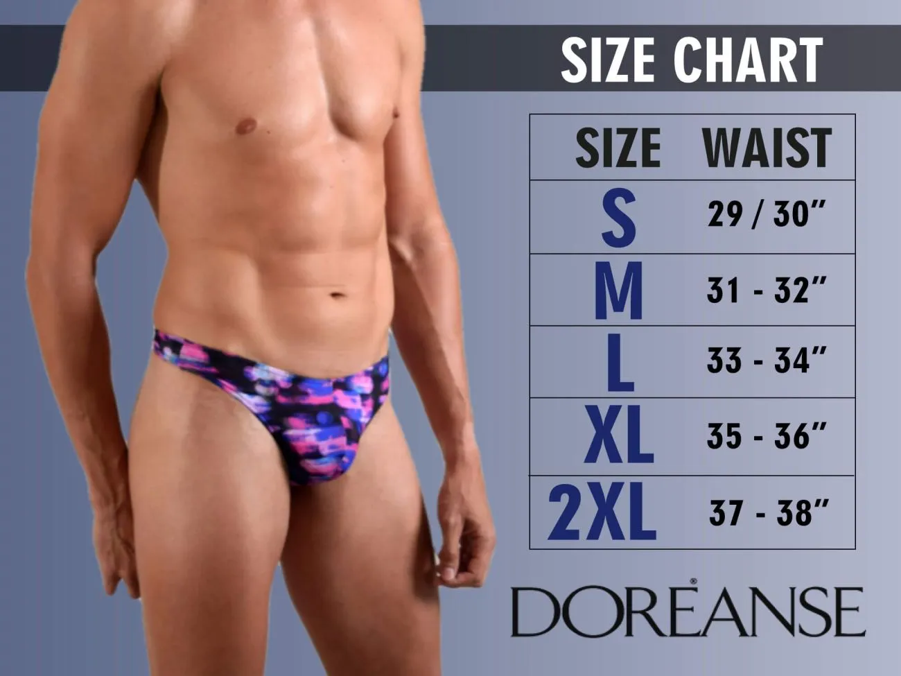 Clothing_Doreanse_Mens Underwear Doreanse 1012-CHR Borderline Thongs Color Charcoal
