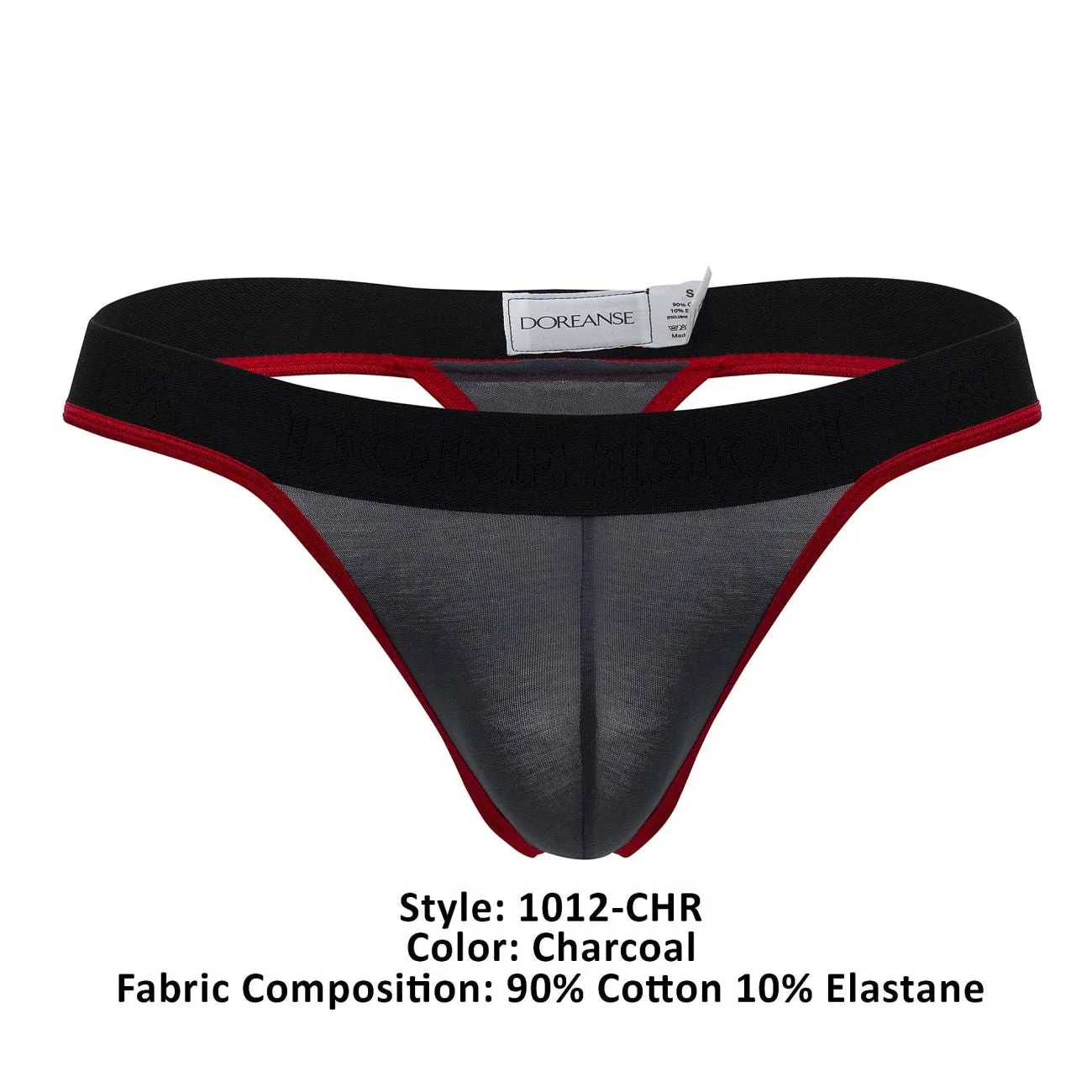 Clothing_Doreanse_Mens Underwear Doreanse 1012-CHR Borderline Thongs Color Charcoal