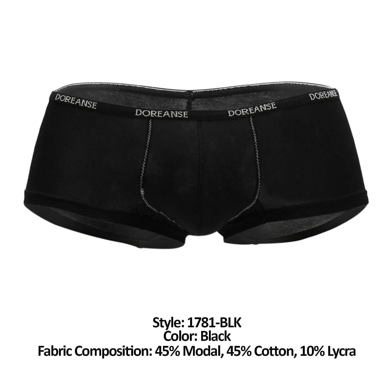 Clothing_Doreanse_Mens Underwear Doreanse 1781-BLK Naked Mini Trunk Color Black
