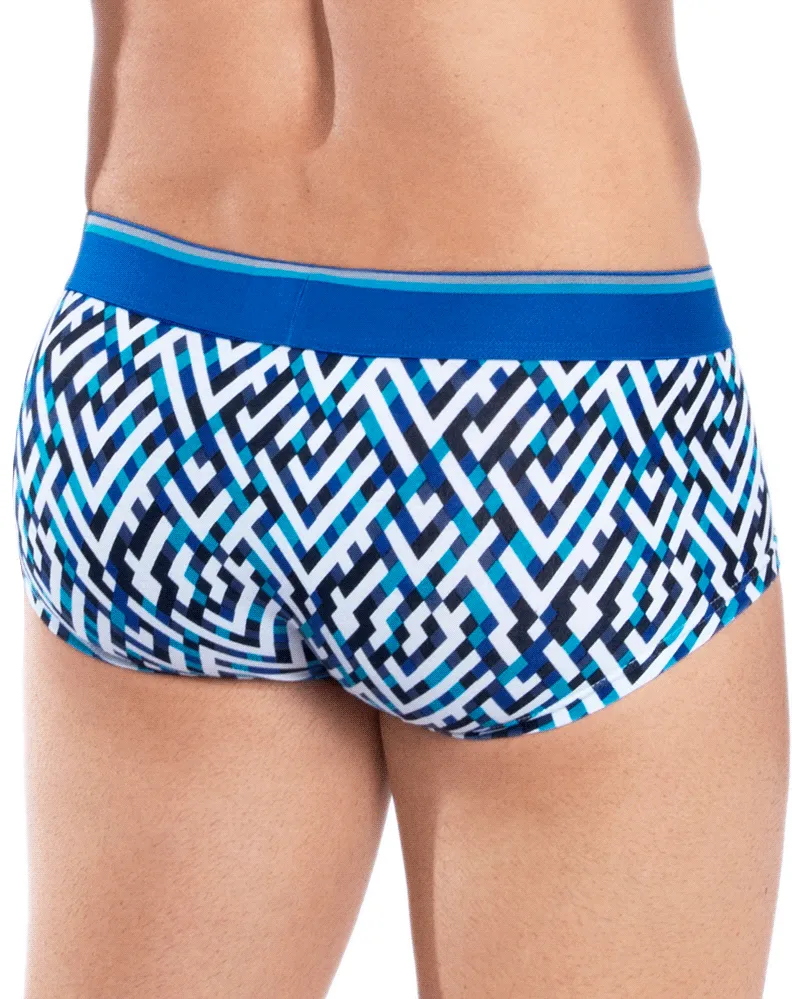 Clothing_Hawai_Mens Underwear Hawai 42135 Geometric Mini Trunks Royal Blue