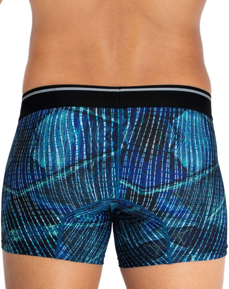 Clothing_Hawai_Mens Underwear Hawai 42173 Printed Microfiber Trunks Royal Blue