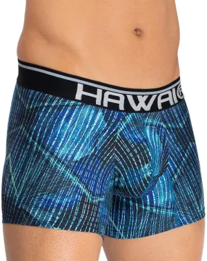 Clothing_Hawai_Mens Underwear Hawai 42173 Printed Microfiber Trunks Royal Blue
