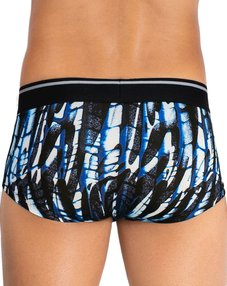 Clothing_Hawai_Mens Underwear Hawai 42182 Printed Microfiber Briefs Dark Blue