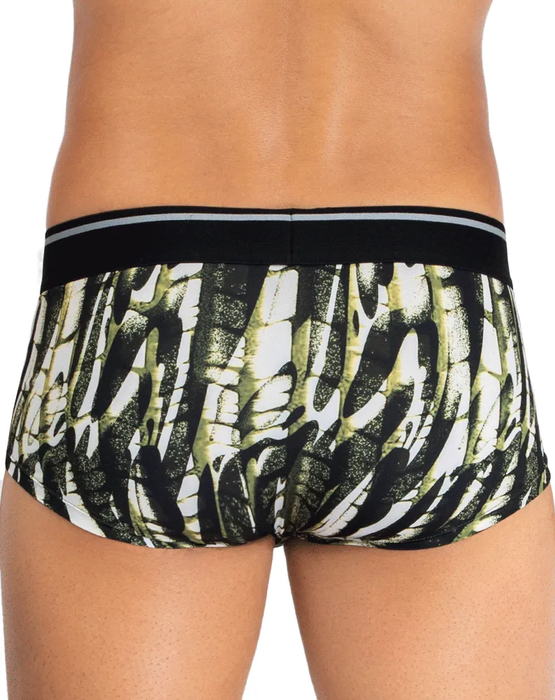 Clothing_Hawai_Mens Underwear Hawai 42182 Printed Microfiber Briefs Military Green