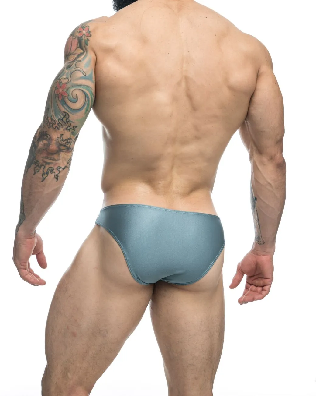 Clothing_Justin   Simon_Mens Underwear JUSTIN SIMON XSJ01 Classic Bikini Color Metal Green