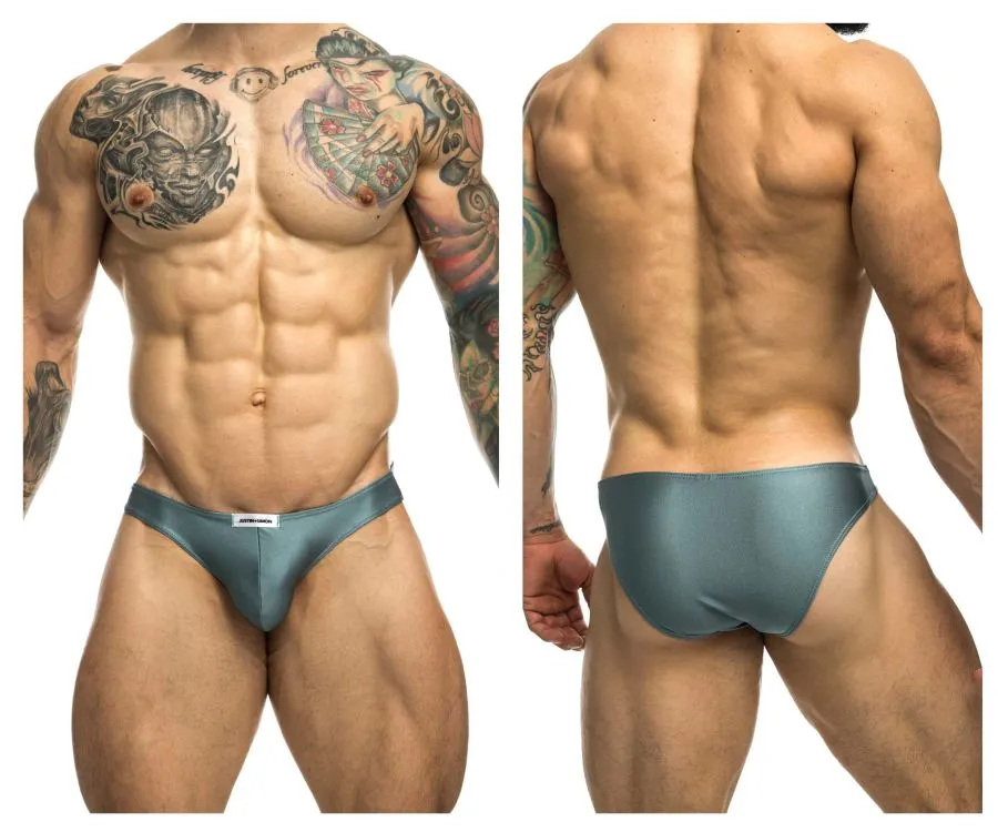 Clothing_Justin   Simon_Mens Underwear JUSTIN SIMON XSJ01 Classic Bikini Color Metal Green