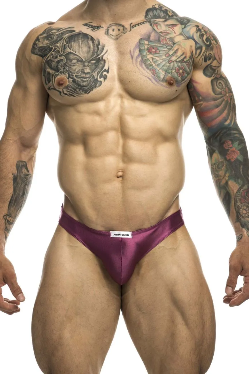 Clothing_Justin   Simon_Mens Underwear JUSTIN SIMON XSJ01 Classic Bikini Color Wine