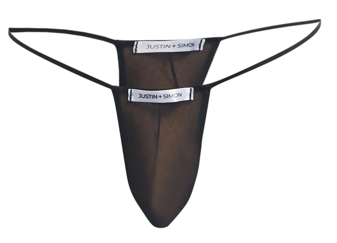 Clothing_Justin   Simon_Mens Underwear JUSTIN SIMON XSJ02 Classic G-String Color Black Mesh
