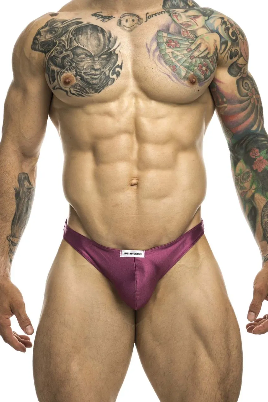 Clothing_Justin   Simon_Mens Underwear JUSTIN SIMON XSJ03 Classic Thongs Color Wine