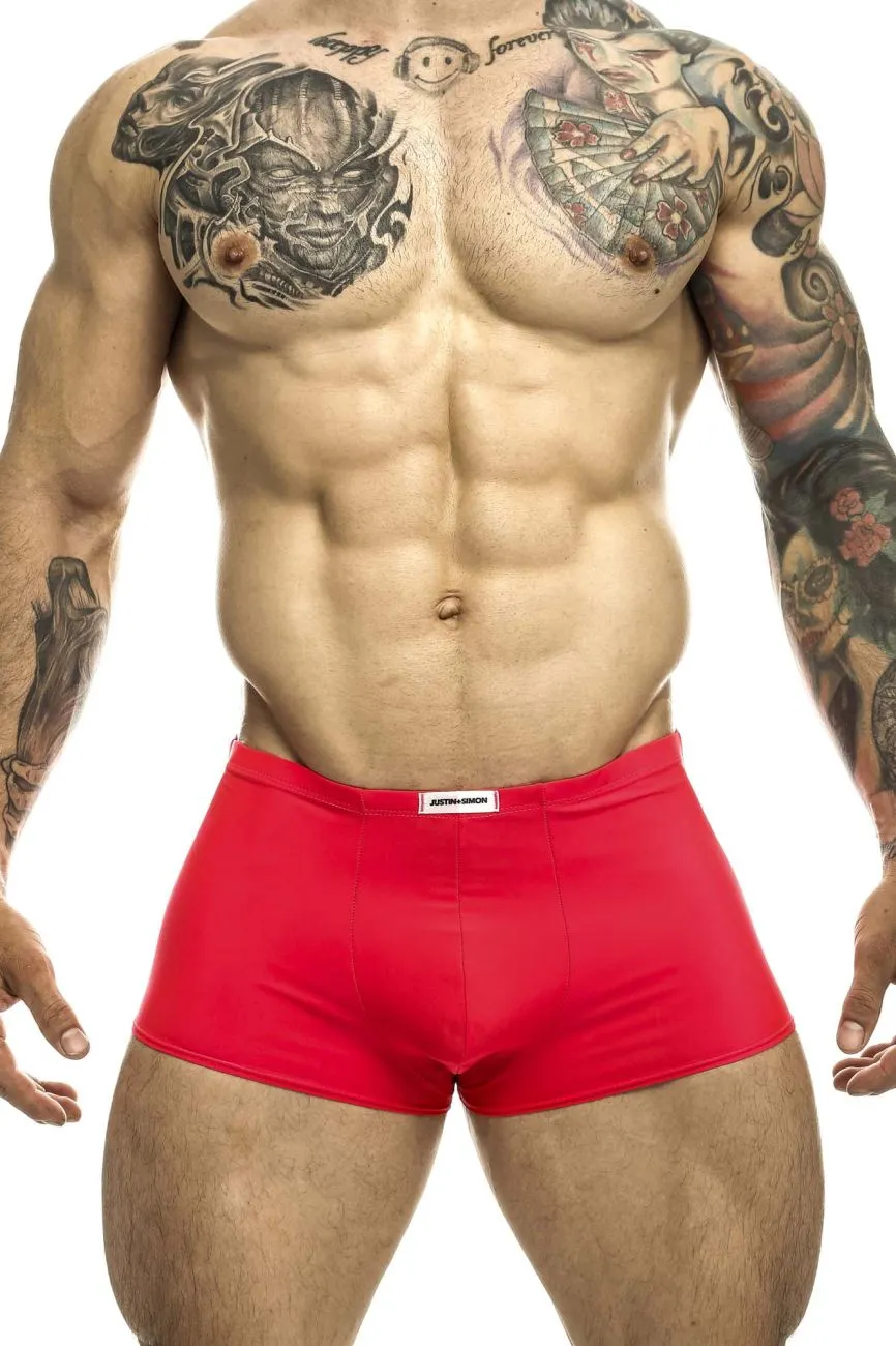 Clothing_Justin   Simon_Mens Underwear JUSTIN SIMON XSJ08 Classic Trunks Color Coral