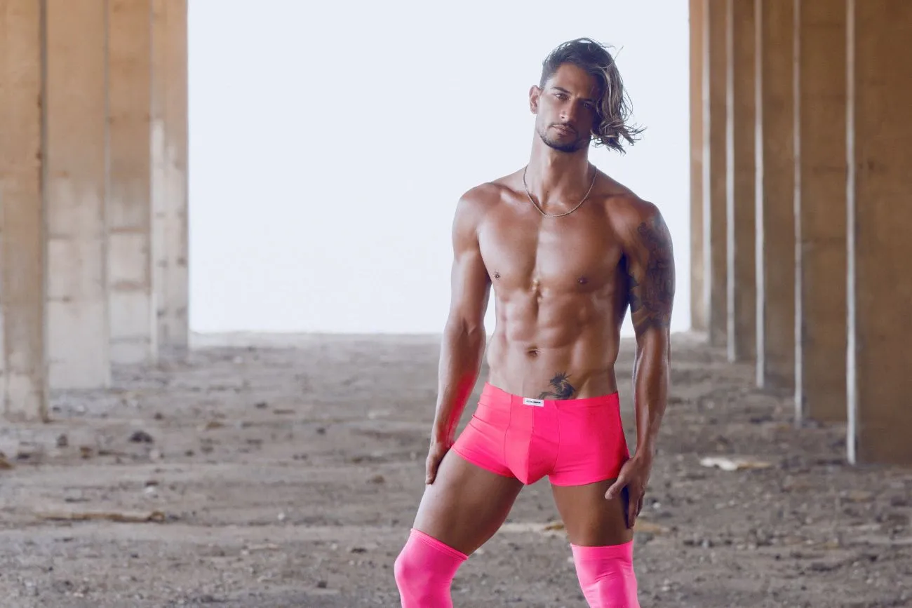 Clothing_Justin   Simon_Mens Underwear JUSTIN SIMON XSJ08 Classic Trunks Color Coral