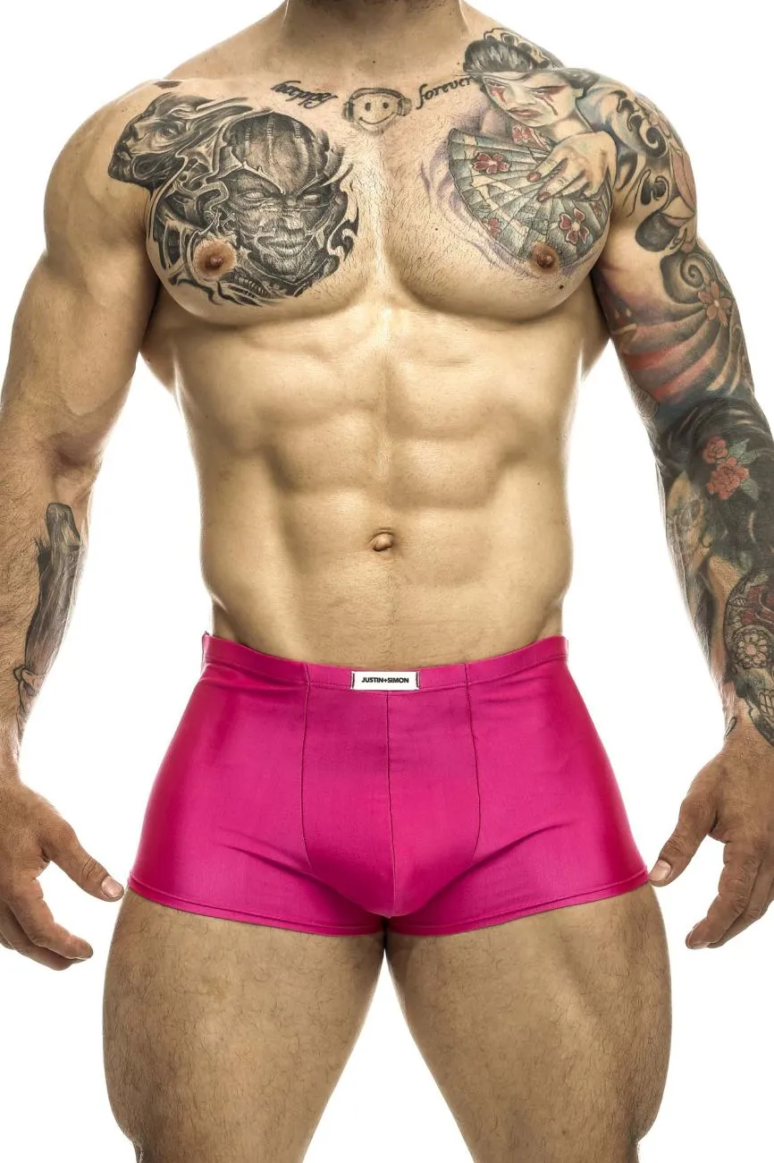 Clothing_Justin   Simon_Mens Underwear JUSTIN SIMON XSJ08 Classic Trunks Color Hot Pink