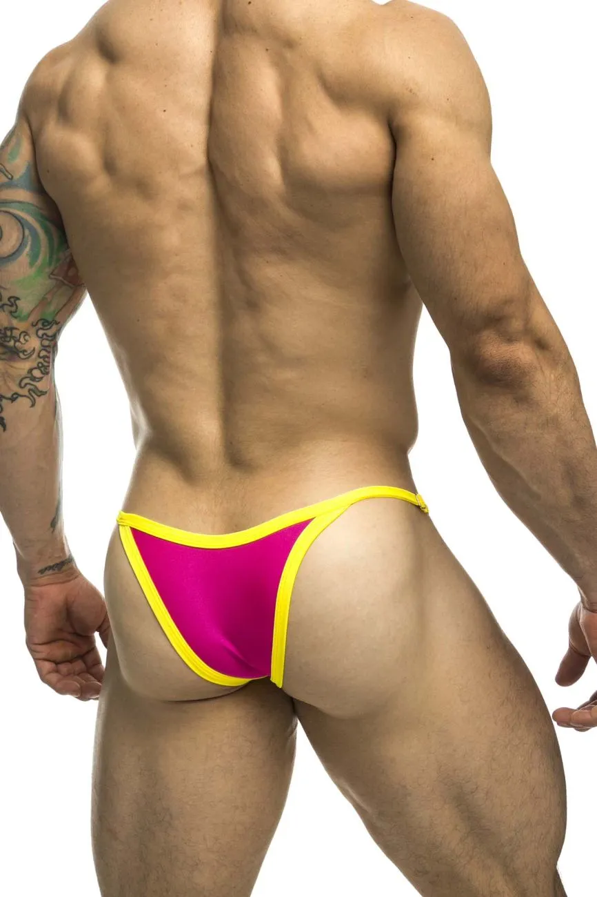 Clothing_Justin   Simon_Mens Underwear JUSTIN SIMON XSJ12 Bikini One Color Hot Pink