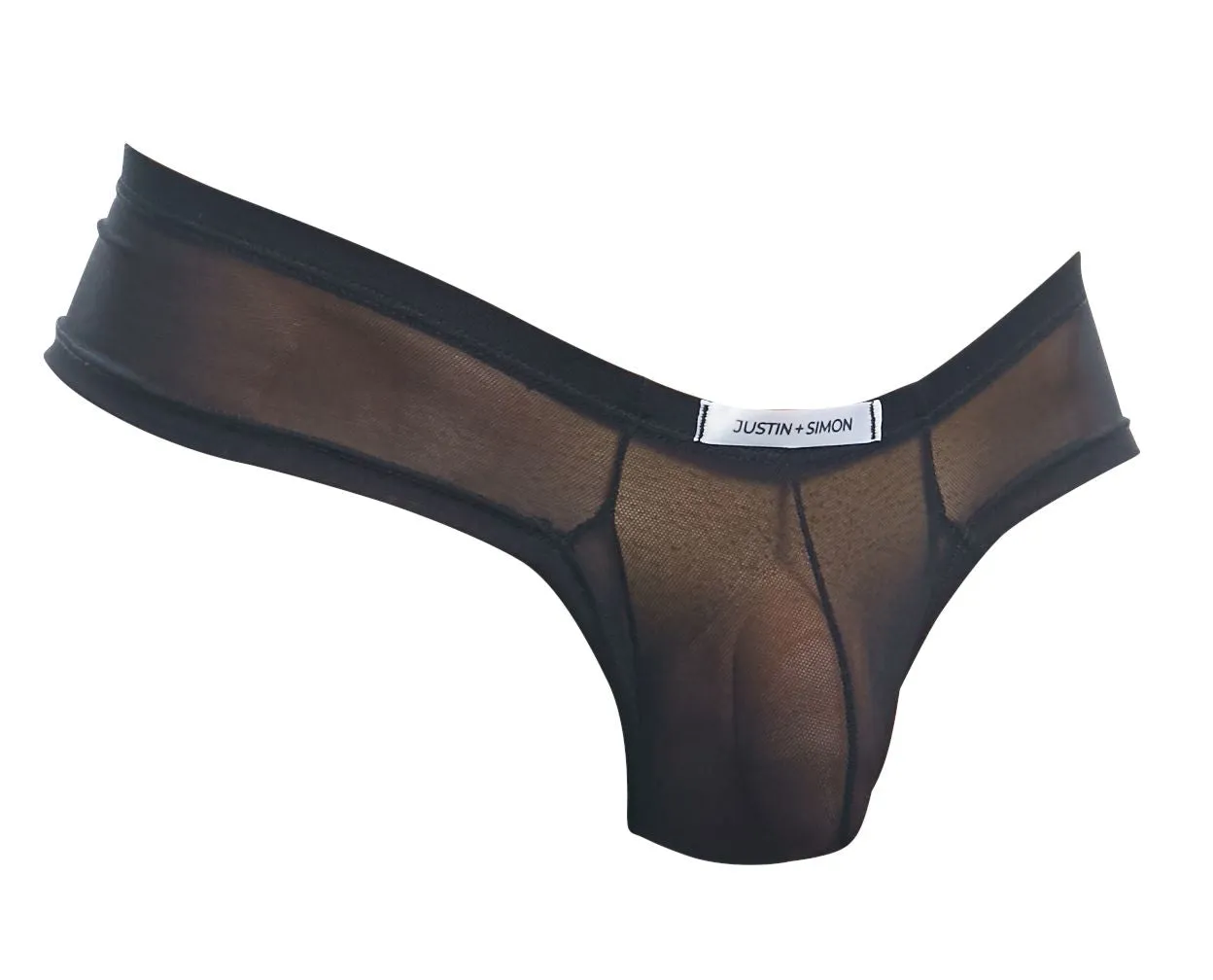 Clothing_Justin   Simon_Mens Underwear JUSTIN SIMON XSJ22 Cheek Briefs Color Black Mesh