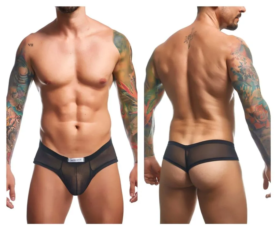Clothing_Justin   Simon_Mens Underwear JUSTIN SIMON XSJ22 Cheek Briefs Color Black Mesh