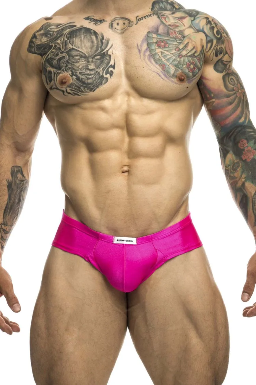 Clothing_Justin   Simon_Mens Underwear JUSTIN SIMON XSJ22 Cheek Briefs Color Pink