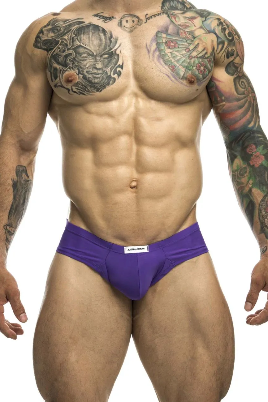 Clothing_Justin   Simon_Mens Underwear JUSTIN SIMON XSJ22 Cheek Briefs Color Purple