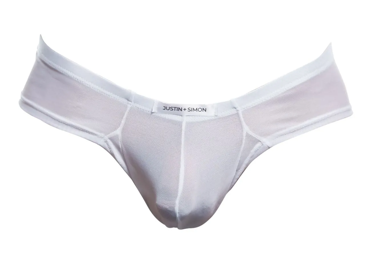 Clothing_Justin   Simon_Mens Underwear JUSTIN SIMON XSJ22 Cheek Briefs Color White Mesh