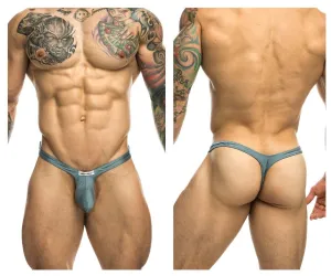Clothing_Justin   Simon_Mens Underwear JUSTIN SIMON XSJBU02 Bulge Thongs Color Metal Green