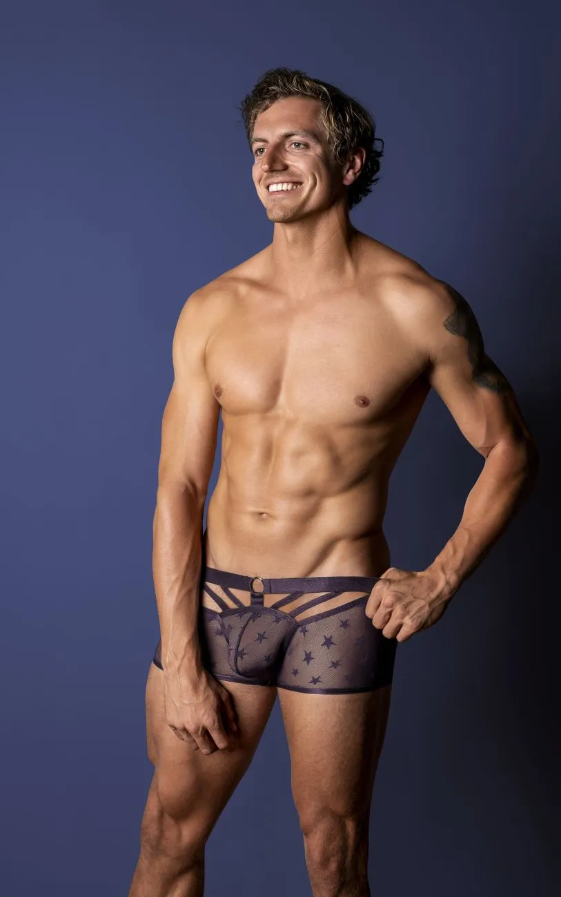 Clothing_Male Power_Mens Underwear Male Power 122-291 Love Star Short with Ring Color Purple