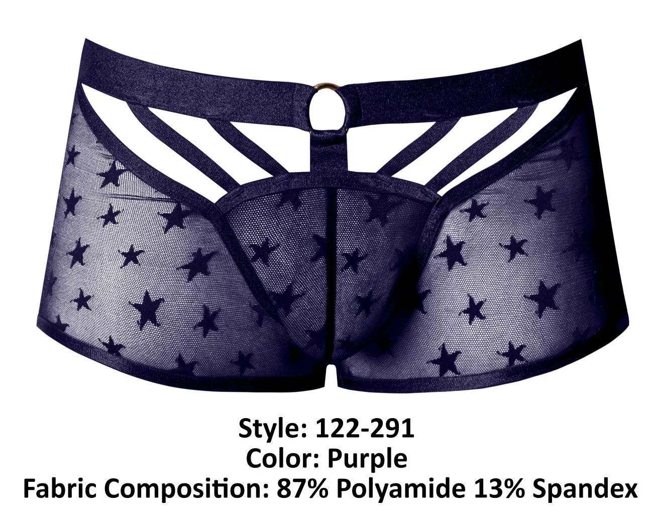 Clothing_Male Power_Mens Underwear Male Power 122-291 Love Star Short with Ring Color Purple