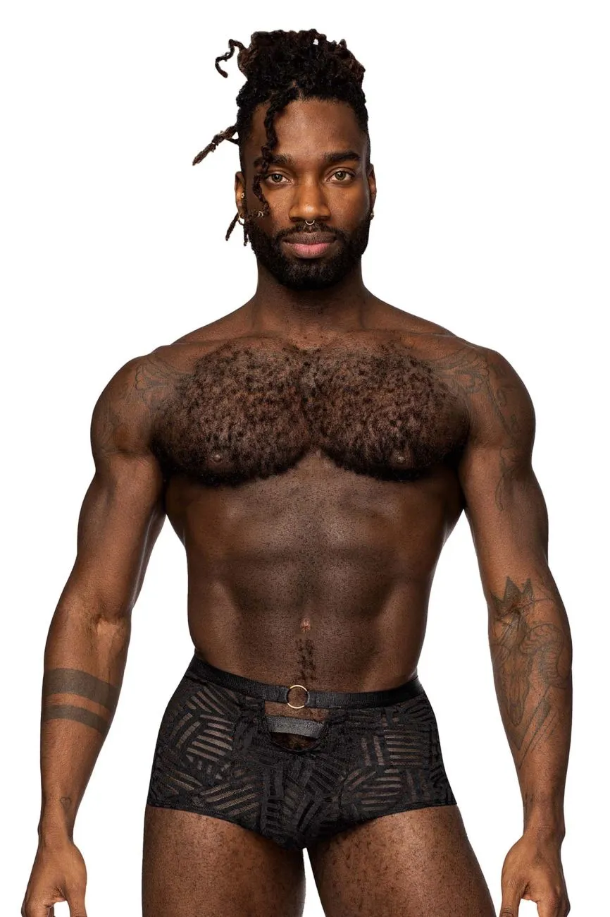 Clothing_Male Power_Mens Underwear Male Power 125-284 Rude Awakening Cheeky Cutout Short Color Black