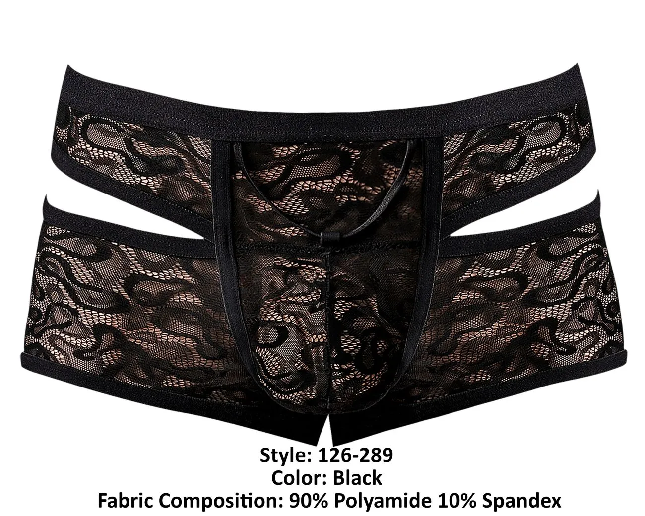 Clothing_Male Power_Mens Underwear Male Power 126-289 Lucifer Cut Out Short Color Black