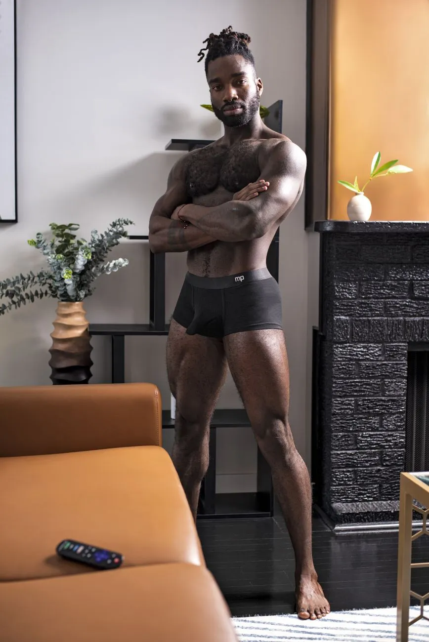 Clothing_Male Power_Mens Underwear Male Power 129-281 Easy Breezy Mini Short with Sleeve Color Black