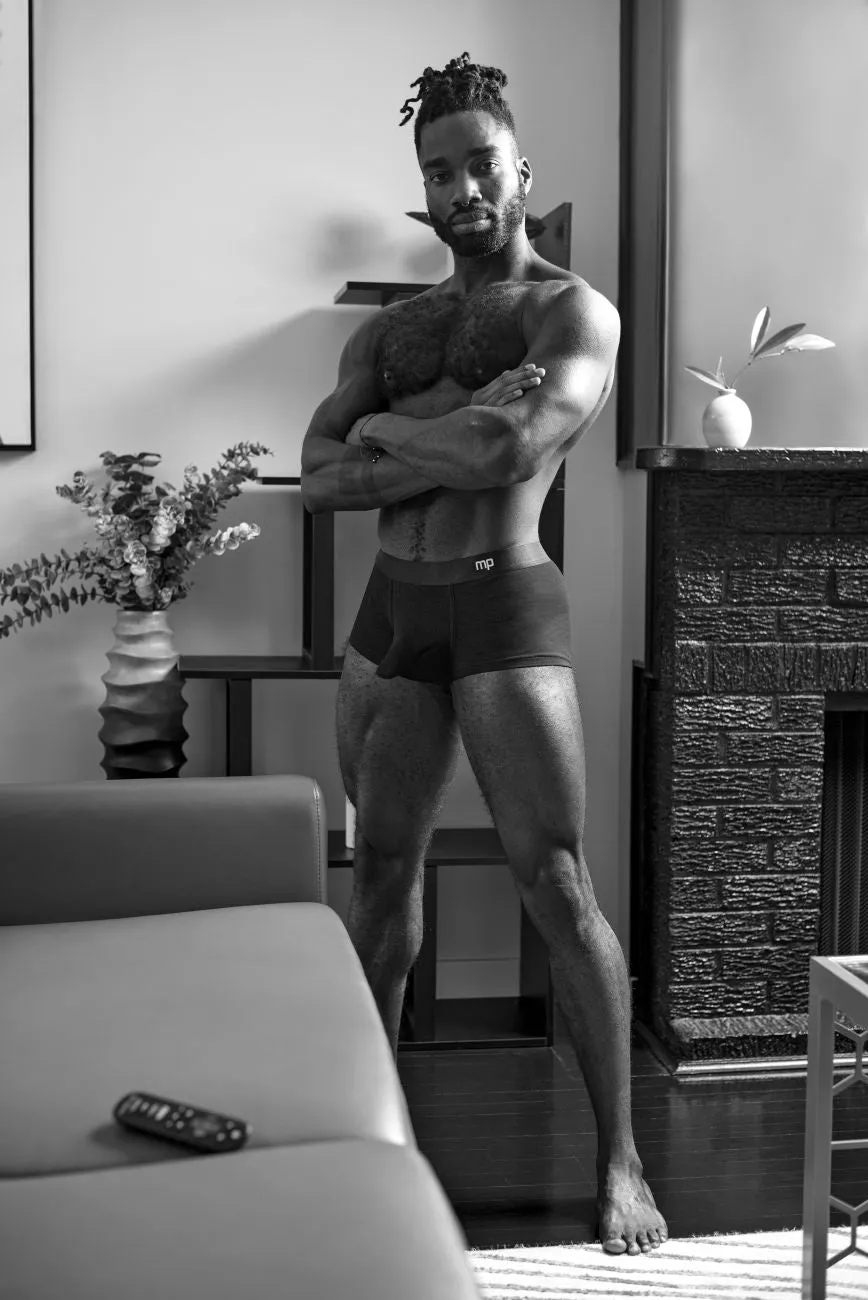 Clothing_Male Power_Mens Underwear Male Power 129-281 Easy Breezy Mini Short with Sleeve Color Black