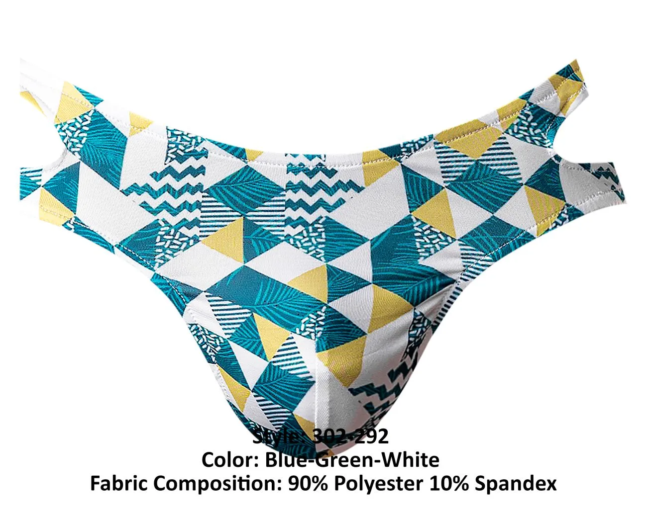 Clothing_Male Power_Mens Underwear Male Power 302-292 Cut It Out Cut Out Moonshine Color Blue-Green-White