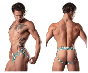 Clothing_Male Power_Mens Underwear Male Power 302-292 Cut It Out Cut Out Moonshine Color Blue-Green-White