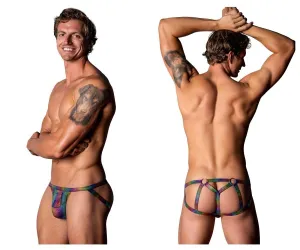 Clothing_Male Power_Mens Underwear Male Power 347-297 Pack N Play Jock with Front Condom Pouch Color Rainbow