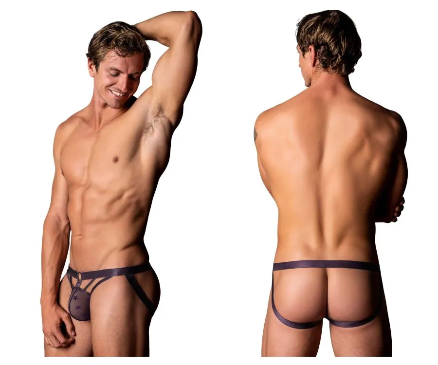 Clothing_Male Power_Mens Underwear Male Power 386-291 Love Star Jock with Ring Color Purple