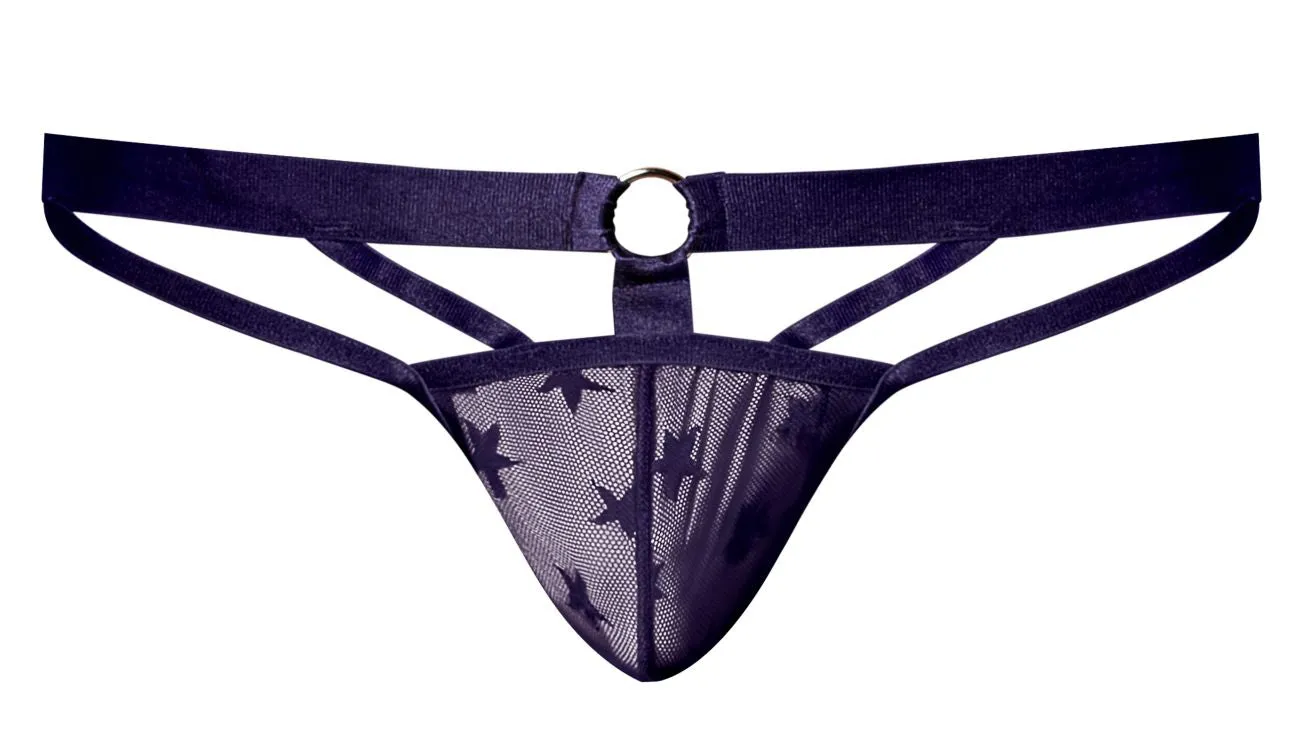 Clothing_Male Power_Mens Underwear Male Power 386-291 Love Star Jock with Ring Color Purple