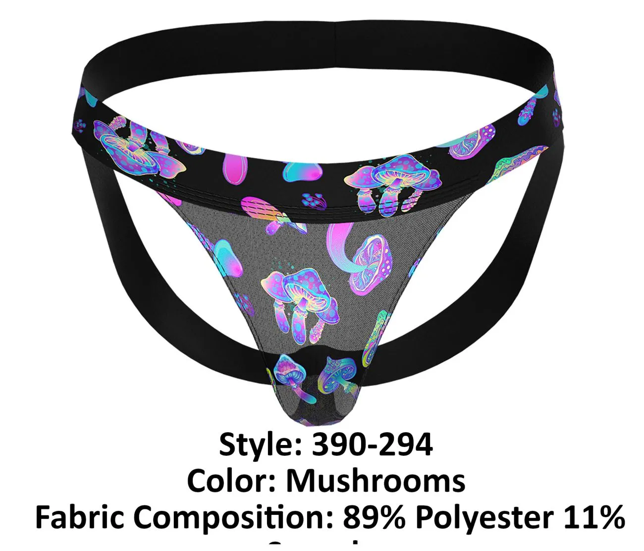 Clothing_Male Power_Mens Underwear Male Power 390-294 Hazy Dayz Jock Color Mushrooms