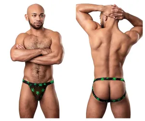 Clothing_Male Power_Mens Underwear Male Power 390-294 Hazy Dayz Jock Color Pot Leaf